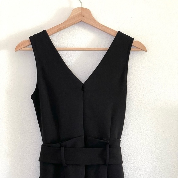 Anthropologie Cathy Structured Wide Leg Sleeveless V Neck Jumpsuit Black XS - Picture 12 of 16